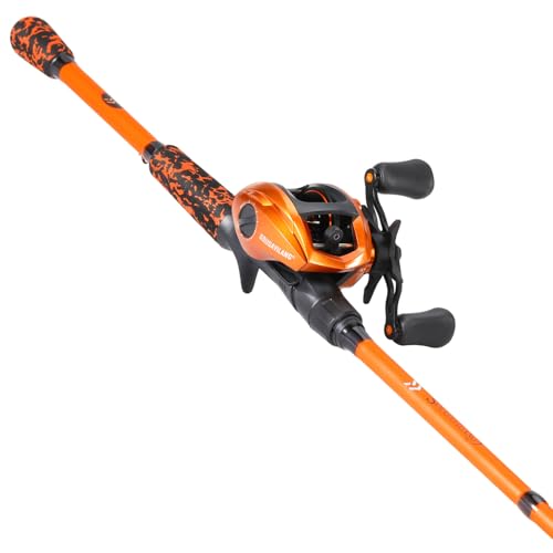 Sougayilang Baitcaster Combo – IM7 Graphite M/MH 2-Piece Travel Rod, 6.3:1 High-Speed Reel,18LB Drag for Bass, Catfish, Trout, Panfish - size: Orange-Left handle-7'00''-Medium Heavy