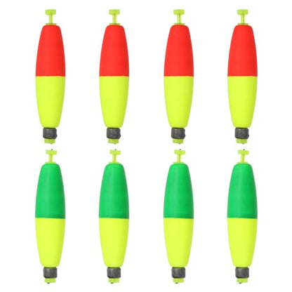 Fishing Floats, 3In Float Slip Bobber with Weight Pendant Fishing Tackle for Saltwater Freshwater Fishing Tackle (8 Pack, Red/Green)