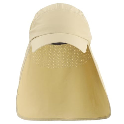 Connectyle Men's Sun Hat with Neck Flap Adjustable Breathable UPF 50+ Sun Protection Baseball Cap for Fishing Hiking Golfing - color: Light Khaki