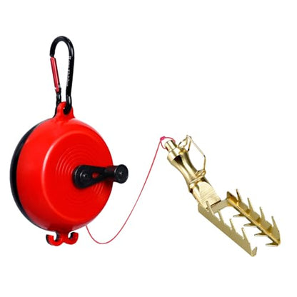 Lure Retriever Tool 30m PE Rope | Lure Retriever Bait Saver for Women Men Fishing Lovers - color: black red