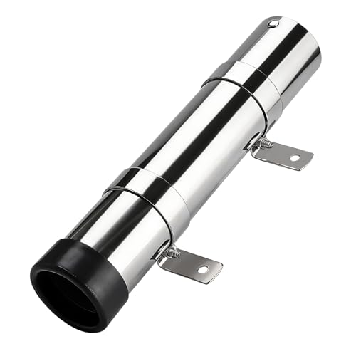 YaeMarine Boat Marine Fishing Rod Holders Stainless Steel Side Mounted Transom Mounted Rod Holders with Brackets - style: With Non-welded Brackets
