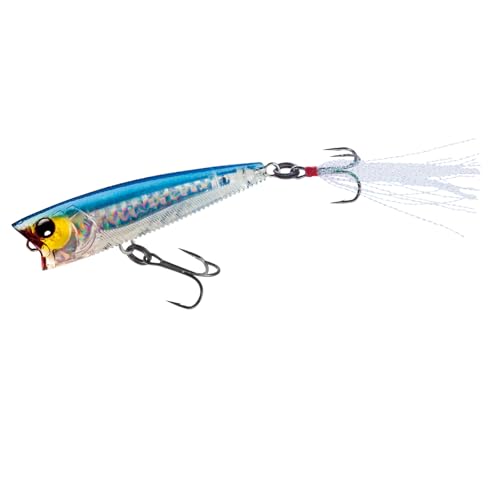 Yo-Zuri 3DB Popper, Floating, 3 Inch, 75mm, Gizzard Shad - color: Prism Silver Blue