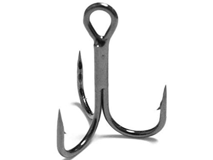 Fishing Hooks Treble Hooks for Hook Upgrade Cutting Blade 4X Strong Short Shank Black Nickle - size: 2