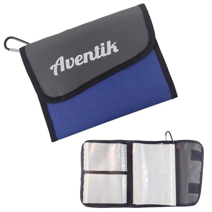 Aventik Fishing Tackle Organizer Case Soft Bait Binder Plastic Baits and Tackle Organized Removable Storage Pockets (L:Blue) - color: L:Blue