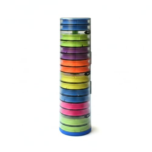 Fishing Line Spool Organizer Box, Durable PP Plastic Storage Case with Silicone Holders for Braid, Mono, and Fluoro Spools - size: 9.57 x 2.44 x 2.24 in