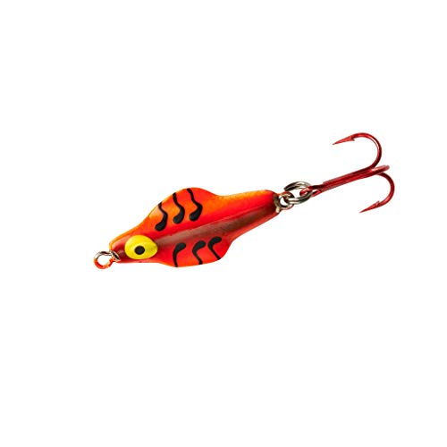 Lindy Rattl'N Flyer Spoon Hybrid Ice Fishing Lure Jigging Spoon - color: Orange Tiger, size: 1/8 oz