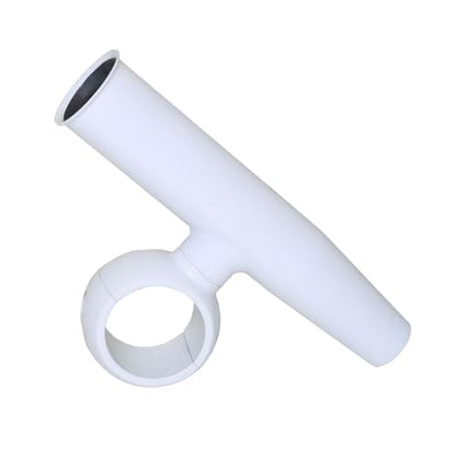 T-Top Rod Holder Aluminum Single clamp on fit 2.5",2.375",2.25",2" inch Horizontal or Vertical Fishing Boat Tower/Leaning Post/Rail Raider - color: White