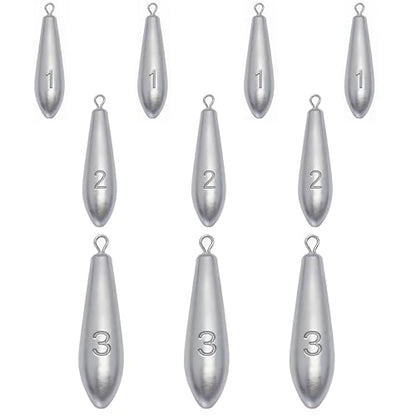 Drop Shot Fishing Weights Sinkers for Saltwater Freshwater Fishing - style: Mixed-10pcs