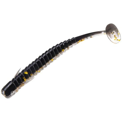 Dr.Fish 10 Pack Paddle Tail Swimbait 3'' Soft Plastic Fishing Lure Bass Fishing Freshwater Minnow Shad Bait Crappie Panfish Blugill - color: Black-gold_3''