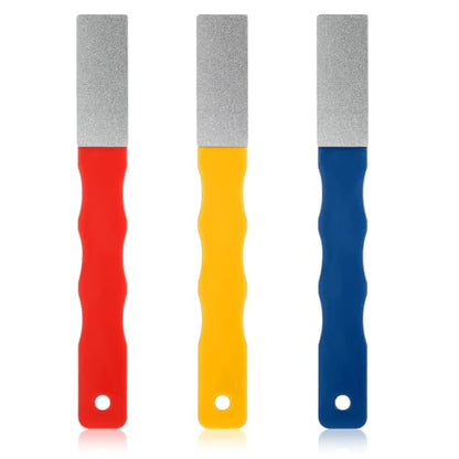 3pcs Diamond File Set Mini Diamond Hone Kit Diamonds Knife Sharpeners 3Grits #220,400,600 Flat Hand File Knife Set for Outdoor Color Files Knifes Sharpener
