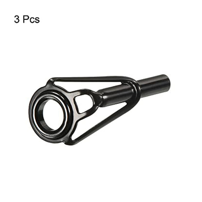 PATIKIL Tube Dia Fishing Rod Tips Repair Kit, Stainless Steel Black Guide Ring for Fishing - size: 2.8mm