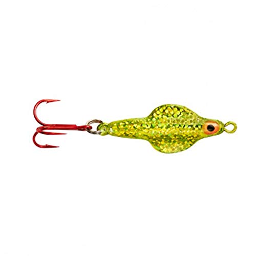 Lindy Rattl'N Flyer Spoon Hybrid Ice Fishing Lure Jigging Spoon - color: Lime Ice, size: 1/4 oz