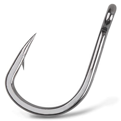 Saltwater Live Bait Fishing Hooks- 35pcs Inline Circle Hooks Catfish Bait Fish Hooks 2X Strong Stainless Steel Hooks for Big Game Fishing 1/0-12/0 - size: 10/0-35pcs