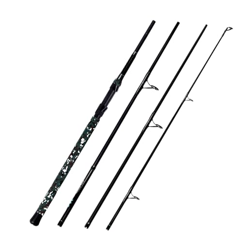 Fiblink 4-Piece Surf Spinning Fishing Rod, Portable Travel-Friendly Pole, Carbon Fiber Fishing Rod (9’/10’/12’) - size: 9‘ MH