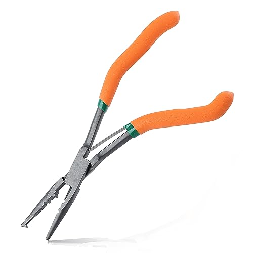 8 Inch Pistol Grip Multi-Function Fishing Pliers with Line Cutter, Hook Remover, Crimper, Split Ring Opener, Aluminum Pipe Crimper, Non-Slip Handles, Saltwater Resistant - style: 8"-Pistol Grip