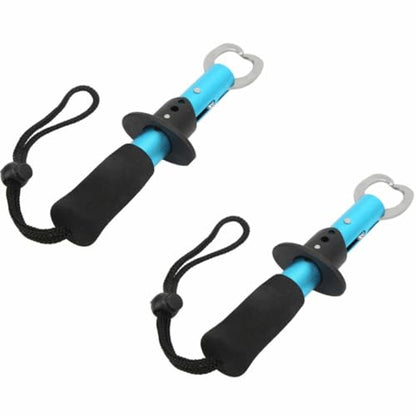 2 Pcs Stainless Steel Fish Lip Gripper - Portable Secure Fish Holder for Freshwater Saltwater Fishing Accessories(Blue) - color: Blue