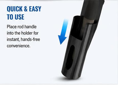 Fishing Rod Belt Holster, Hands-Free Waist-Mounted Pole Carrier for Wading, Shore, Surf and Bank Fishing