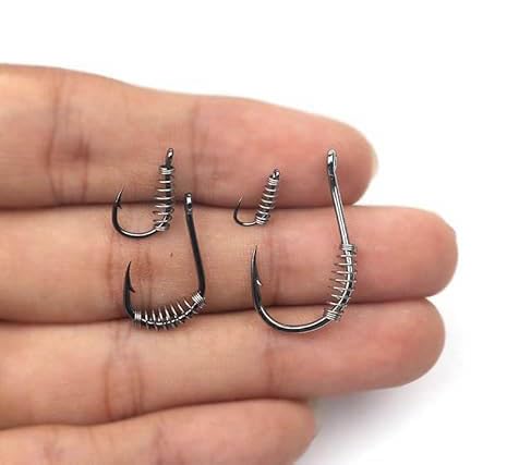 KTGCOZS Pack of 30 Fishing Hooks Baiting Dough Stainless Barded Fish Spring Tackle 6-14 Size - size: 6# 30pcs