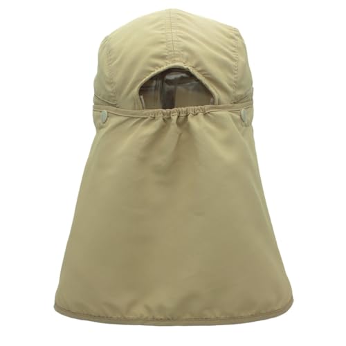 Connectyle Men's Sun Hat with Detachable Neck Flap Adjustable Outdoor UPF 50+ Baseball Sun Cap for Fishing Hiking Golfing - color: Khaki