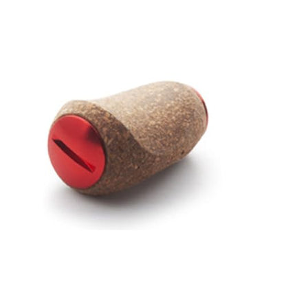 Reel Handle Knob Compatible with Abu Shimano Daiwa Soft Rubber Cork Wood Spinning Baitcasting - color: Red