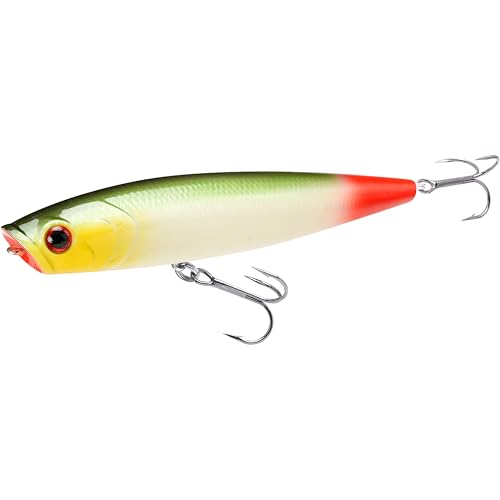 LUCKY CRAFT Gunfish 115NF Top Water Bass Fishing Lures, 4.5” Floating Lure with Cupped Mouth, Freshwater Trout and Bass Lures Fishing Gear, Accessories for Tackle Box - color: 392 Bone Arari