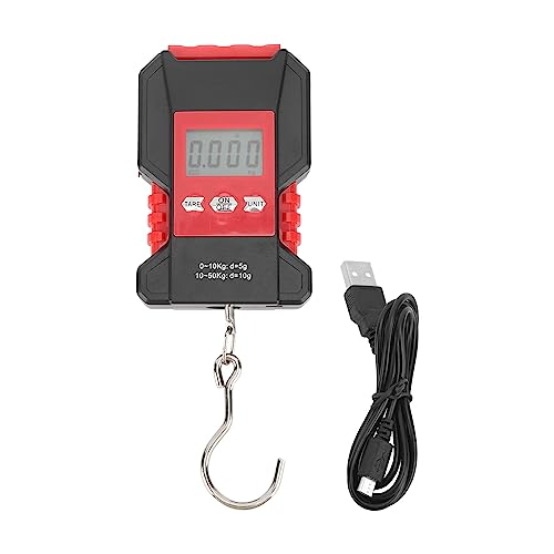 Fish Scale Digital Weight 110lb with Backlit LCD and USB Charging Compatible for Luggage Fishing Travel Includes Measuring Tape Design