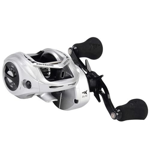 KastKing Kapstan Elite 300 Baitcasting Fishing Reel, Low Profile, Large Capacity Casting Reel, Graphite Frame, 35 lbs. Drag 5.4:1 Ratio, 8+1 Double Shielded/SS BB Centrifugal Braking - color: Left Handed - 5.4:1
