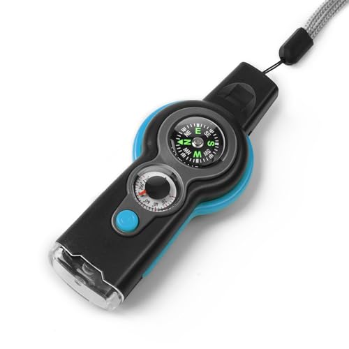 Emergency Survival Function Whistle, Outdoor Multifunctional Tool Safety Whistle with Lanyard, Ideal for Kayaking, Boating, Hiking, Camping, Climbing, Hunting,Rescue Signaling - color: blue1