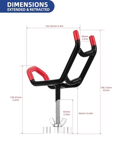 Dual-Angle Boat Fishing Rod Holder Rest, 4 Pack, 5° & 25° V-Shape Rod Cradle with Anti-Slip Rubber Tips, 3/8”-16 Thread Mount