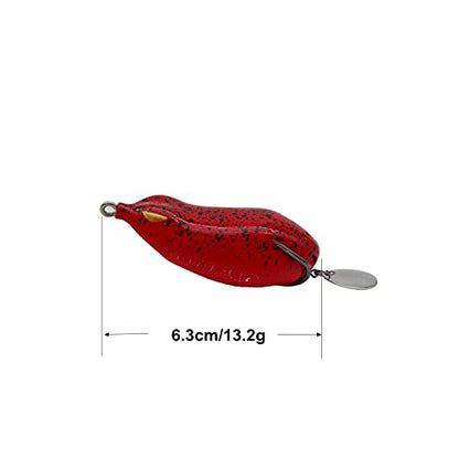 Topwater Fishing Lure Bass Fishing Frog Fishing Hollow Body Frog Bass Pike Snakehead Lure Bait - color: 6.3cm/13.2g