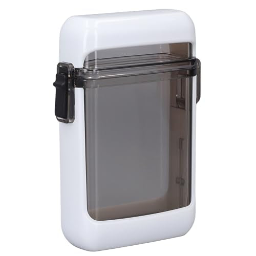 Pocket Case, Transparent Sealing Multifunctional Badge Holder Case with Lanyard for ID Cards Keys, Airtight Plastic Box for Swimming Beach (White) - color: White