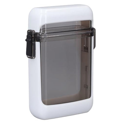 Pocket Case, Transparent Sealing Multifunctional Badge Holder Case with Lanyard for ID Cards Keys, Airtight Plastic Box for Swimming Beach (White) - color: White
