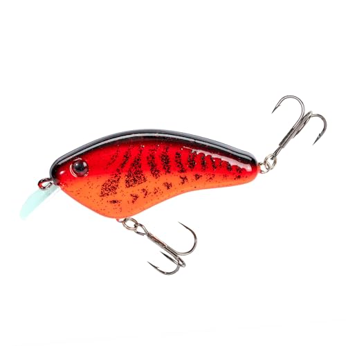 Strike King Hardliner Fishing Lure, Flat Sided Crankbait, Circuit Board Lip, Extra Tight Wobble, Size 4 Treble Hooks - color: Chili Craw