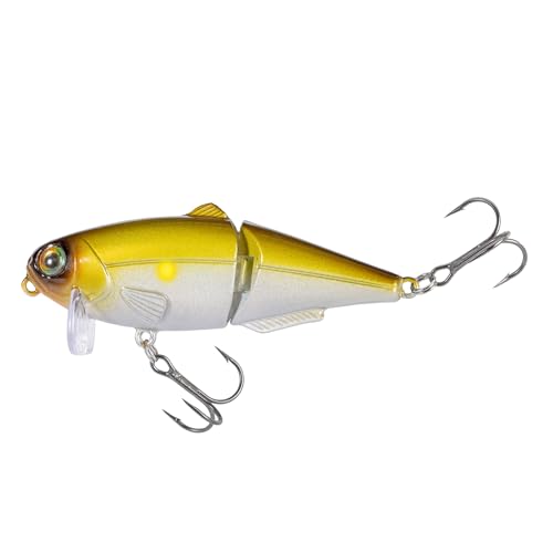 Strike King (HCWS2-355) Wake Shad Fishing Lure, Single Jointed Swimming Topwater Wakebait, 1-Ounce, Size 2 Treble Hooks, Mirage Ayu