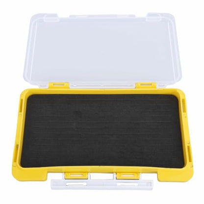 Portable Water proof Fishing Tackle Box - Slim Foam Insert Hook Organizer Case for Lures & Jigs (17.3x9.75x2cm, Yellow)‌