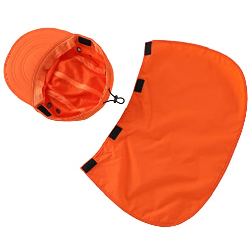Connectyle Mens Foldable UV Protection Sun Hat with Removable Neck Flap Outdoor Adventure Sun Cap for Fishing Hiking Safari - color: Orange