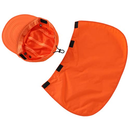 Connectyle Mens Foldable UV Protection Sun Hat with Removable Neck Flap Outdoor Adventure Sun Cap for Fishing Hiking Safari - color: Orange