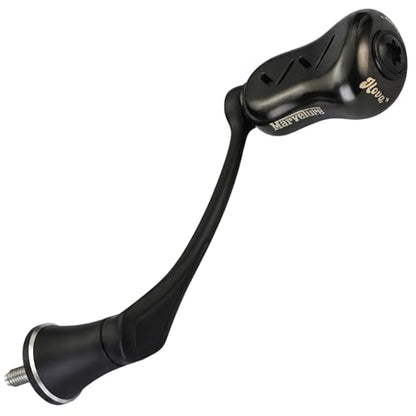 Mamba Series Power Handle 2.28'' (58 mm) with Titanium Knob Compatible for Shimano Stradic FL FM, Stella, Vanford, Vanquish, Twin Power, Nasci FC FD 1000-5000 Spinning Reels - color: Black