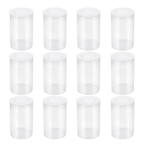 12PCS 33mm Transparent Plastic Bottle Bait Box Storage Container for Storing Supplements and Mixed Paints