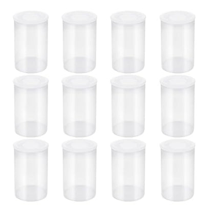 12PCS 33mm Transparent Plastic Bottle Bait Box Storage Container for Storing Supplements and Mixed Paints