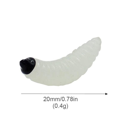 100pcs Soft Silicone Maggot Worm, Soft Artificial Bread Worm Fishing Lure, Biomimetic Earthworm Lures Worm Fishing Lures Simulation Bait Fake Worm