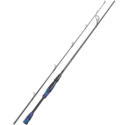 Sougayilang Fishing Rod - Medium 2Pc Graphite Composite Blank Spinning & Casting Rod, Camouflage EVA Grip, Smooth Transition Fishing Pole - color: Purple-Spinning, size: 6'10''-Medium-Moderate