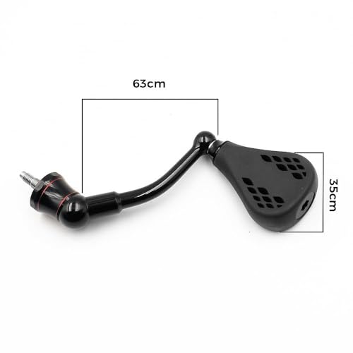 63mm Replacement Fishing Reel Handle with TPE Knob 35mm Compatible for Shimano Stradic FL/FM Stella Vanford Vanquish Nasci - color: Black