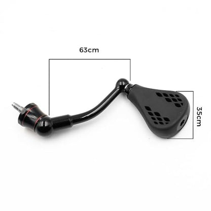 63mm Replacement Fishing Reel Handle with TPE Knob 35mm Compatible for Shimano Stradic FL/FM Stella Vanford Vanquish Nasci - color: Black
