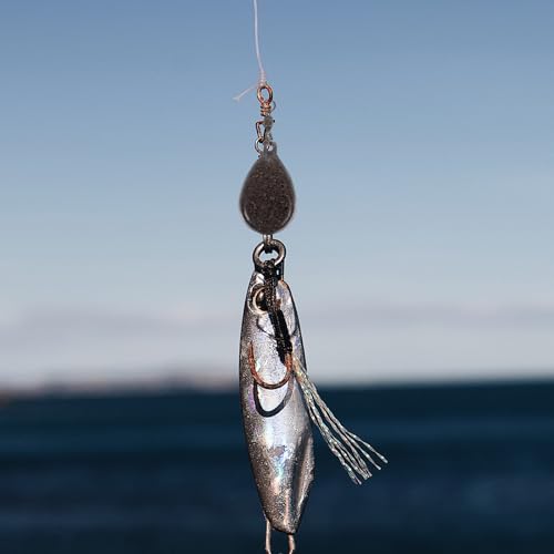 SHERCHPRY Fishing Weights Drop Shot Sinkers Iron Pear-Shaped 57g with Swivel Smooth Surface 5pcs Heavy Terminal Tackle for Freshwater Carp Fishing Supplies
