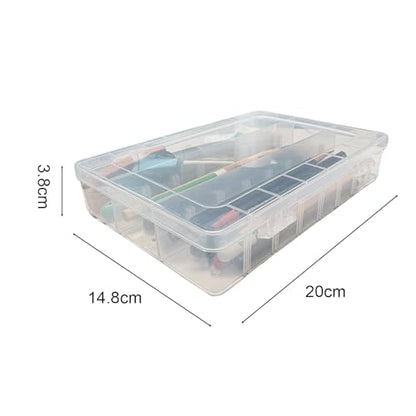 4-Pack Clear Plastic Artist's Art Supply Storage Sketching Pencil Case, Large Capacity Charcoal Pencil Organizer Box with Compartments for Sketching and Drawing Tools.