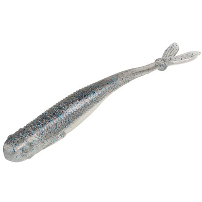 Strike King Spotlight Split Minnow Fishing Lure, Soft Plastic Jerkbait, 8-Pack - color: Smokey Shad, size: 4"