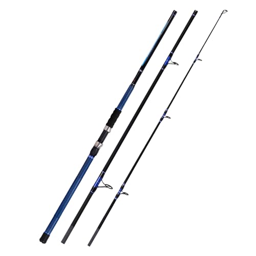 Fiblink Surf Fishing Rod Carbon Surf Spinning Rod Portable Travel Saltwater Beach Blue Surf Rod with SuperPolymer Handle 8'6"/9'/10'/12'/15' - style: 9'-3pc-mh Spin