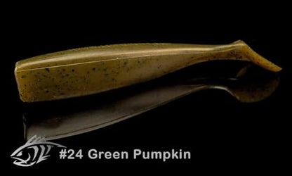 Lunker City Fishing Shaker 3.25" Swimbait Soft Plastic Bass Walleye Lure Saltwater Swimming Tail Action Pike Swim Bait, 7 Per Bag, Made in The USA - color: 24 Green Pumpkin