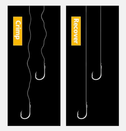 AMHDV Tiny Fishing Hooks with Line, Small Fishing Hook and Leader (Pack of 20) - color: Black, size: 10# (3.3-6.6lb)